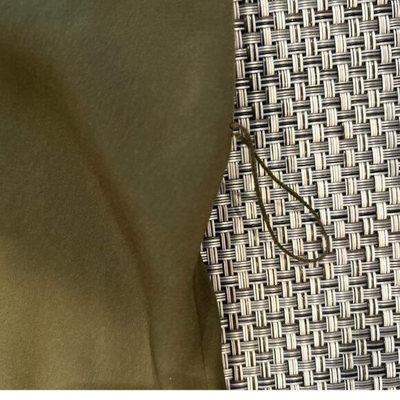 KAREN MILLEN Sleeveless Button Front Collared Olive Green Pleat Pocket Dress 10 - Picture 8 of 9